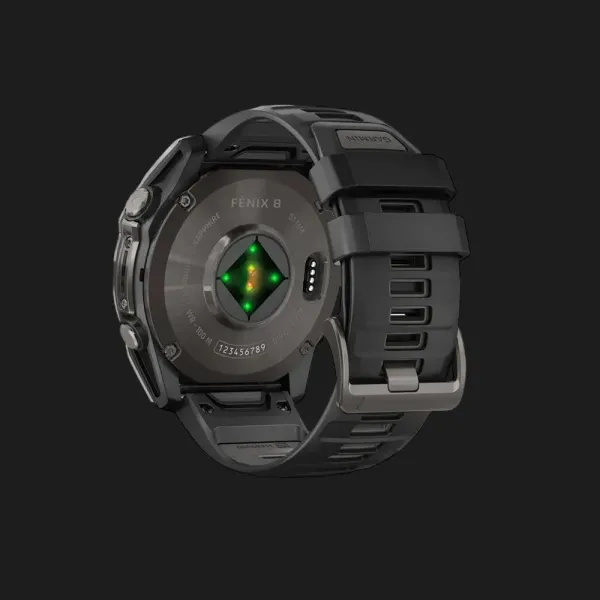 Garmin Fenix 8 51mm AMOLED Sapphire Carbon Gray DLC Titanium with Black/Pebble Gray Silicone Band (010-02905-20/21)