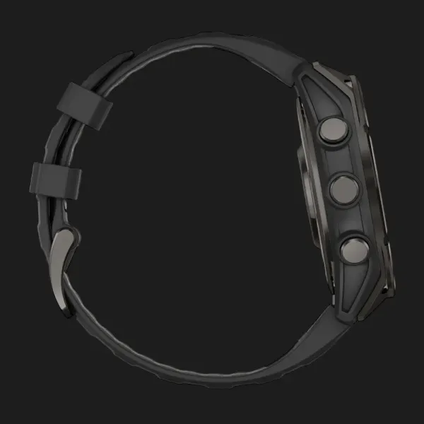 Garmin Fenix 8 47mm AMOLED Sapphire Carbon Gray DLC Titanium with Black/Pebble Gray Silicone Band