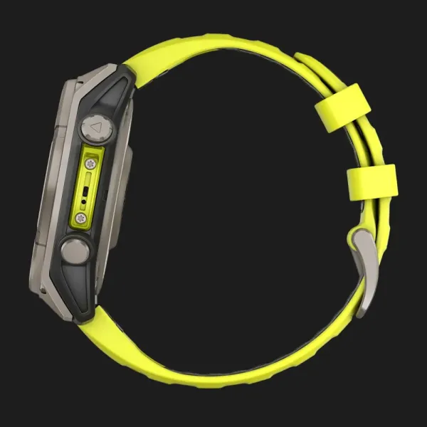 Garmin Fenix 8 51mm Solar Sapphire Titanium with Amp Yellow/Graphite Silicone Band