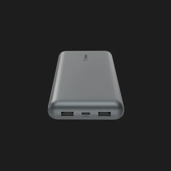 Зарядний пристрій Power Bank Belkin 20000mAh, 15W, Dual USB-A, USB-C (Gray)