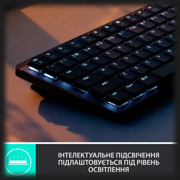 Клавіатура бездротова Logitech MX Mechanical Mini Minimalist (Graphite) (UA)