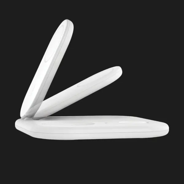 Безпровідна зарядка Belkin 3в1 Magnetic Foldable iPhone/Watch/AirPods, Qi2 15Вт (White)