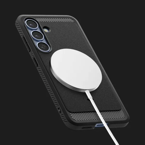 Чохол Spigen Rugged Armor MagSafe для Samsung Galaxy S25 (Matte Black)