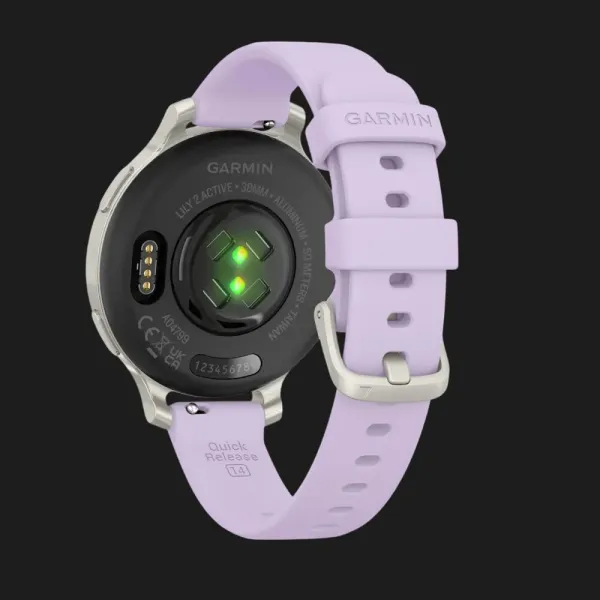 Garmin Lily 2 Active Silver with Purple Jasmine Silicone Band