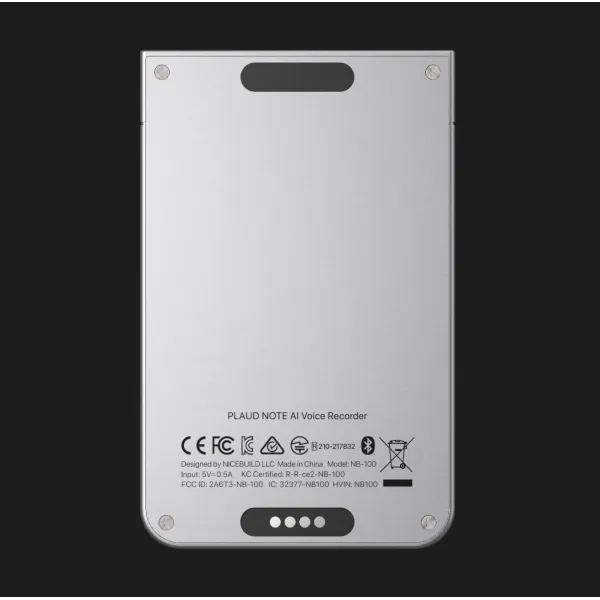 Цифровий диктофон PLAUD Note ChatGPT AI (Silver) (NB-100-SI)
