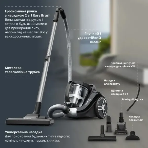 Пилосос безмішковий Rowenta COMPACT POWER XXL RO4B75EA (Black)