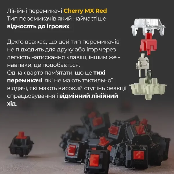 Клавіатура ігрова Ducky One 3 SF Cherry MX Red RGB (Black) (UA)