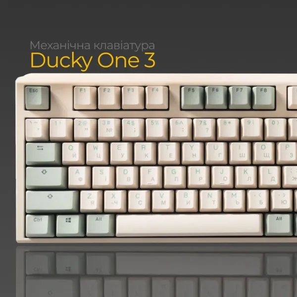 Клавіатура ігрова Ducky One 3 Cherry MX Red (Matcha Cream) (UA)