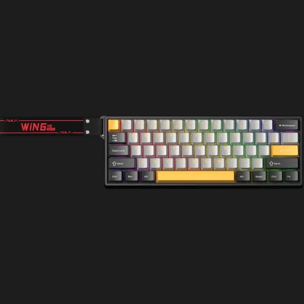 Клавіатура ігрова AULA WIN60 HE Series (Grey Yellow) (UA)