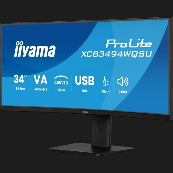 Монітор iiyama 34.1" VA 120Hz XCB3494WQSU-B1 (UA)
