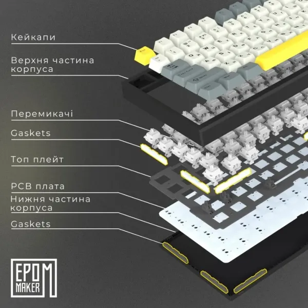 Клавіатура ігрова Epomaker TH80 SE Flamingo (Black) (UA)
