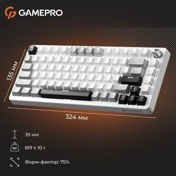 Ігрова клавіатура Gamepro Genesis Silverlight (White) (UA)