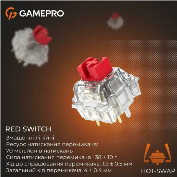 Ігрова клавіатура Gamepro Genesis  Silverlight (MK116) (White) (UA)