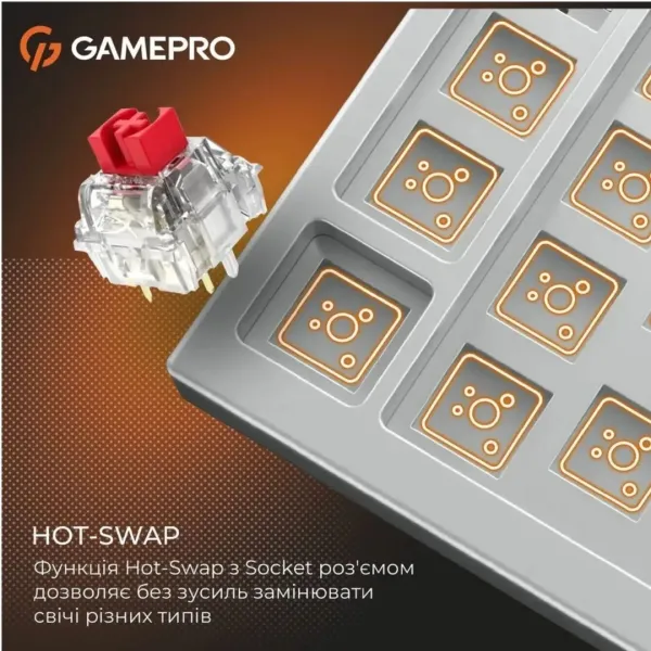 Ігрова клавіатура Gamepro Genesis  Silverlight (MK116) (White) (UA)