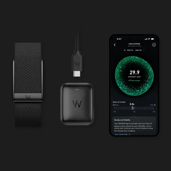 Фітнес-браслет WHOOP 5.0 Peak Obsidian SuperKnit 12-Month Membership (973-004-000)