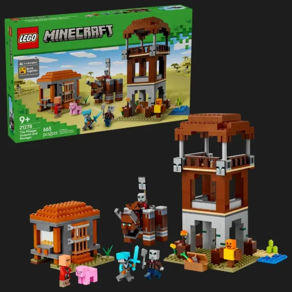 Конструктор LEGO Minecraft Аванпост розбійників та спустошувач (21278)