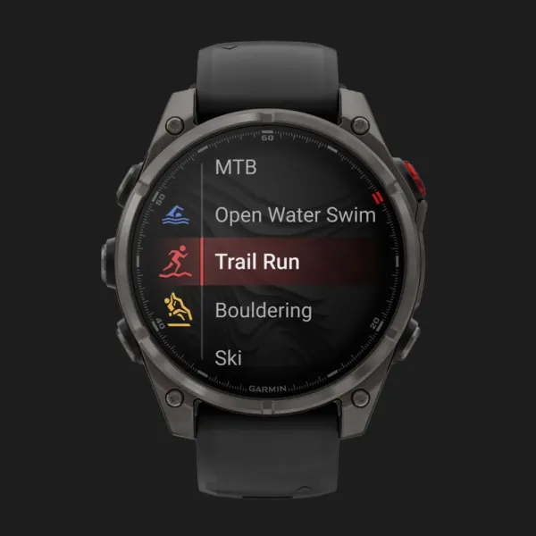 Garmin Fenix 8 Pro 47mm AMOLED Sapphire Carbon Gray DLC Titanium with Black/Pebble Gray Silicone Band