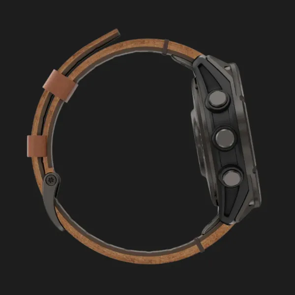 Garmin Fenix 8 Pro 51mm AMOLED Sapphire Carbon Gray DLC Titanium with Chestnut Leather Band