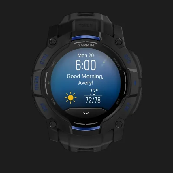 Garmin Instinct 3 50mm AMOLED Black with Black/Bolt Blue Band