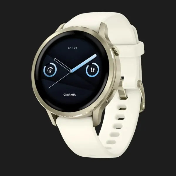 Garmin Venu 4 41mm Lunar Gold with Bone Silicone Band