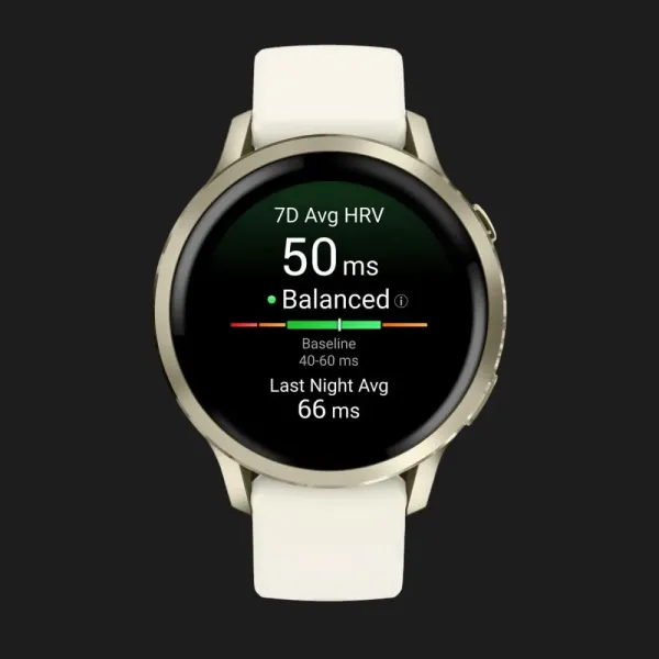 Garmin Venu 4 41mm Lunar Gold with Bone Silicone Band