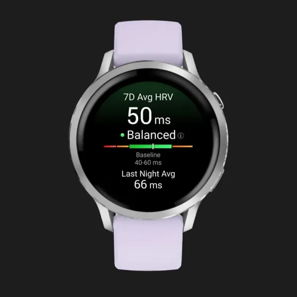 Garmin Venu 4 41mm Silver with Periwinkle Silicone Band