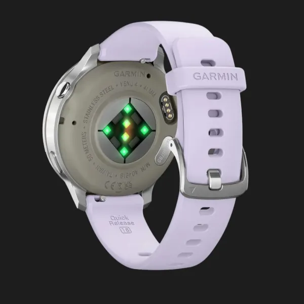 Garmin Venu 4 41mm Silver with Periwinkle Silicone Band