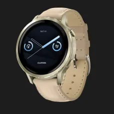 Garmin Venu 4 41mm Lunar Gold with Bone Silicone Band and Light Sand Leather Band