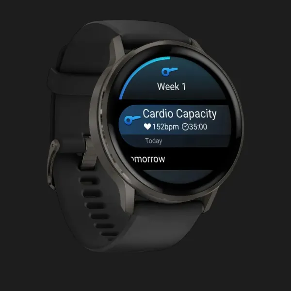 Garmin Venu 4 45mm Slate with Black Silicone Band