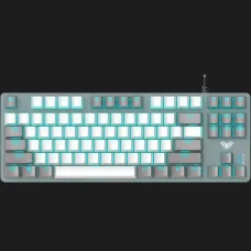 Клавіатура дротова AULA F3287 keycap KRGD blue EN/UA (Gray/White) (UA)