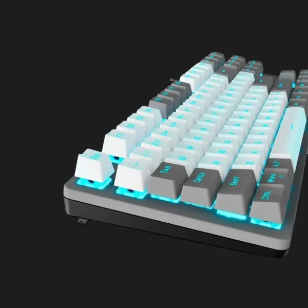Клавіатура дротова AULA F3287 keycap KRGD blue EN/UA (Gray/White) (UA)
